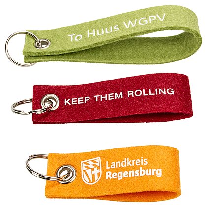 Werbe-Schlüsselschlaufe aus Wollfilz