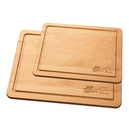 Werbe-Schneidebrett aus Buchenholz mit Saftrille und Lasergravur in 3 verschiedenen Größen