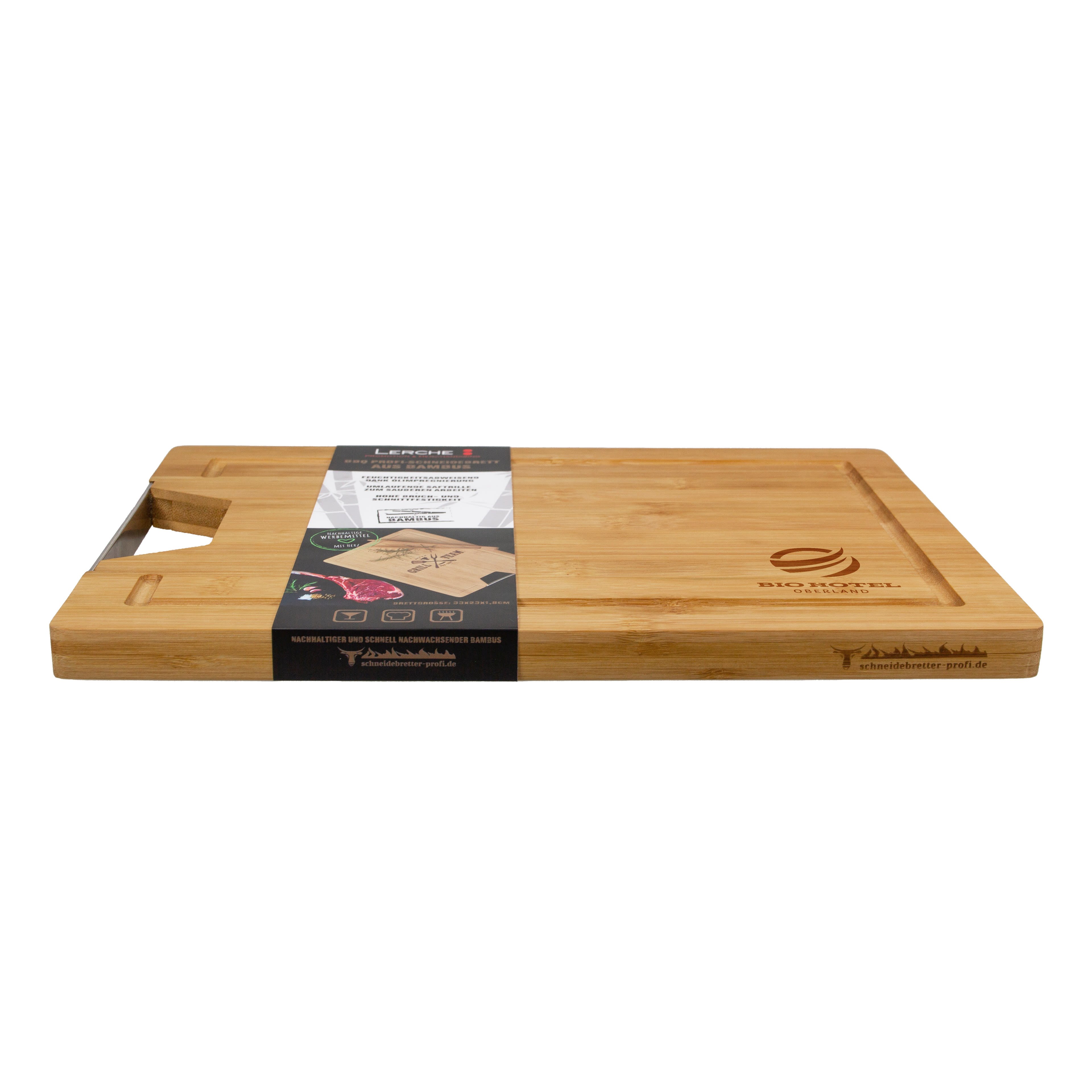 Werbe-Schneidebrett ELEGANCE 33 x 23 x 1,8 cm aus Bambus | Lerche