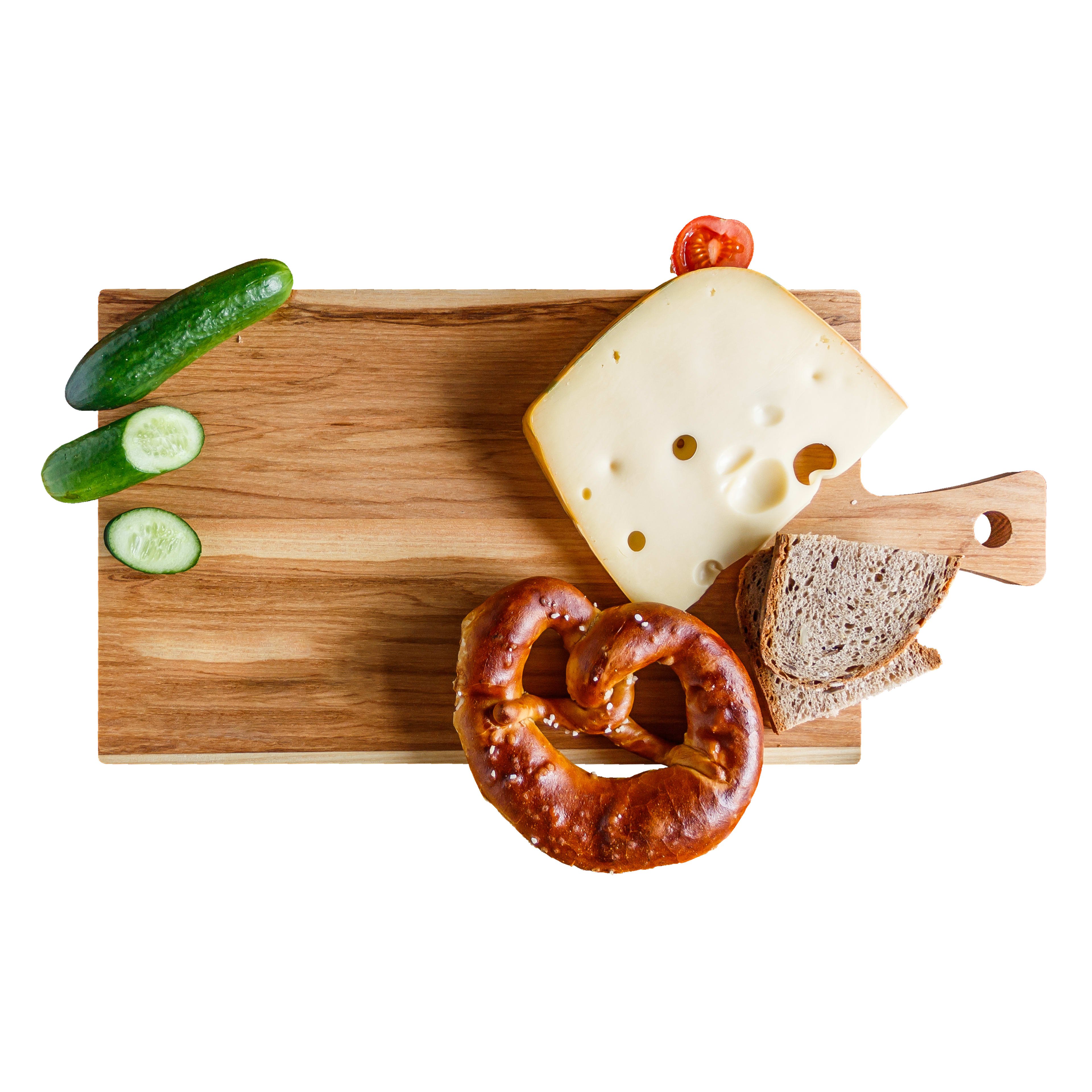 Werbe-Schneidebrett aus Eschenholz mit Brotzeit