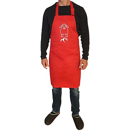 Schürze mit verstellbarem Nackenband und Tasche vorne