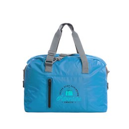Sport-Reisetasche BREEZE - wasserabweisend, 40L, 50L mit Logoprint in Cyan