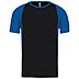 Werbe-Sportshirt Bicolor Proact Unisex in Black/Aqua Blue