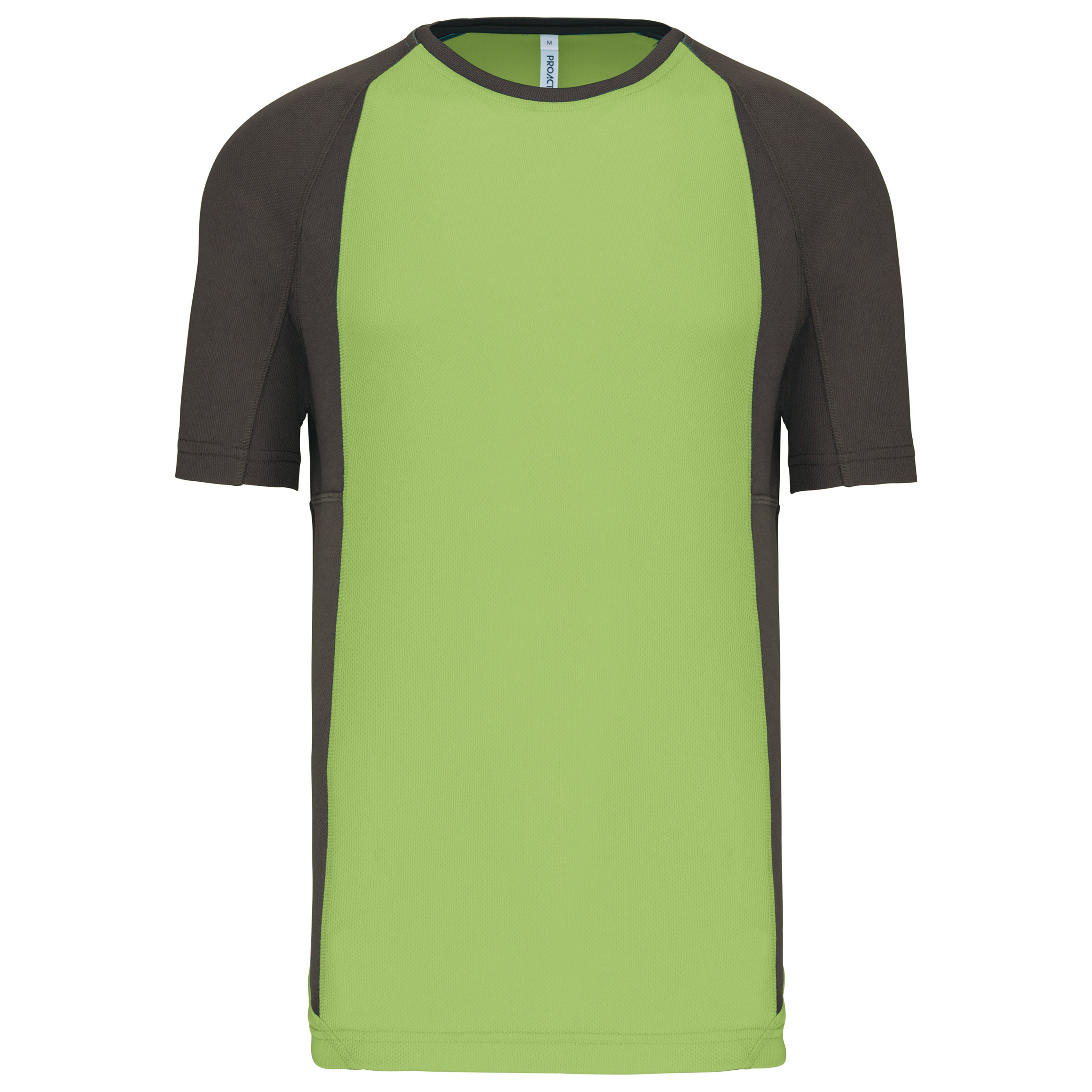 Werbe-Sportshirt Bicolor Proact Unisex in Lime / Dark Grey