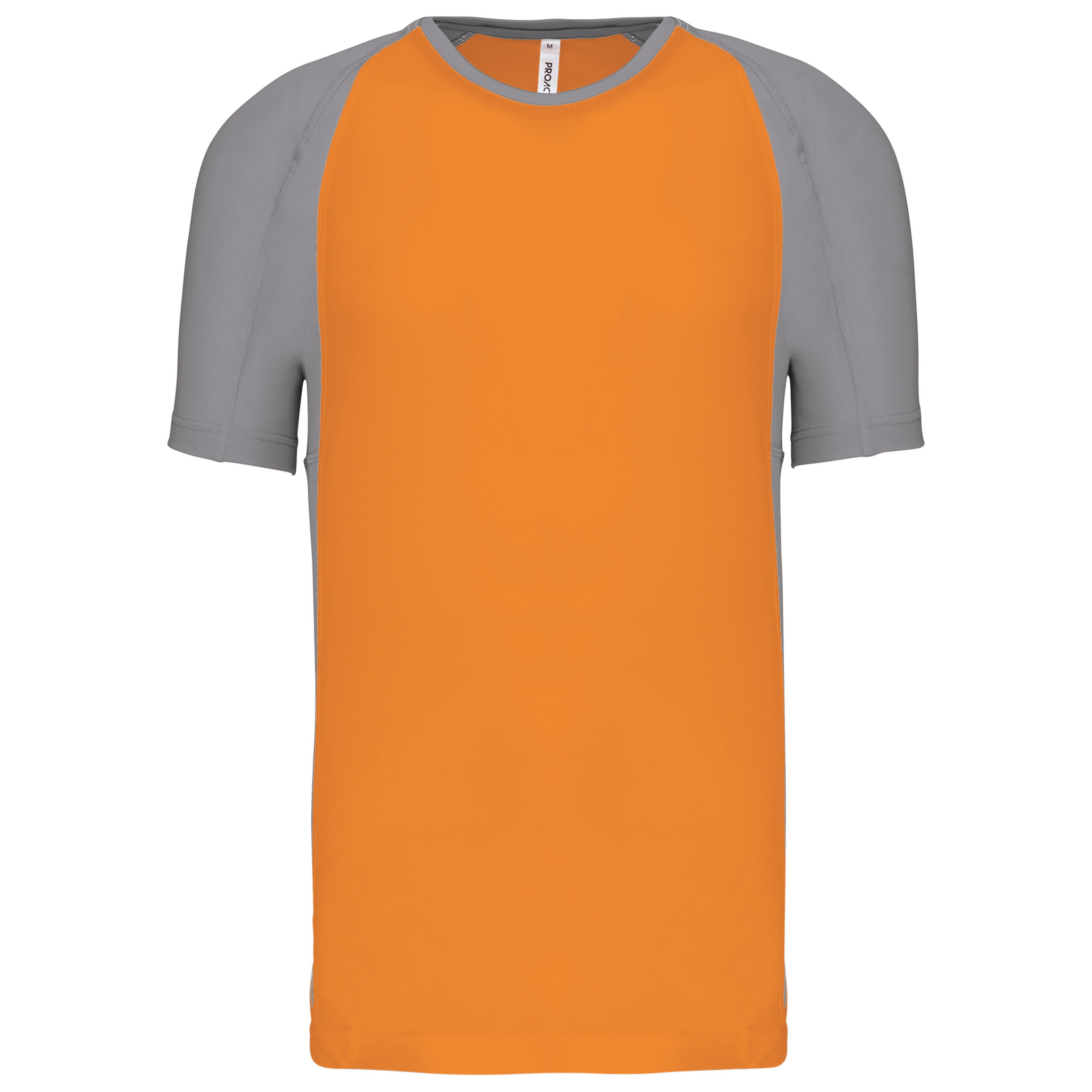Werbe-Sportshirt Bicolor Proact Unisex in Orange / Fine Grey