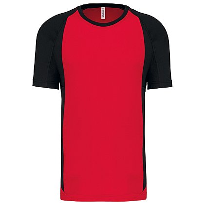 Werbe-Sportshirt Bicolor Proact Unisex in Red / Black