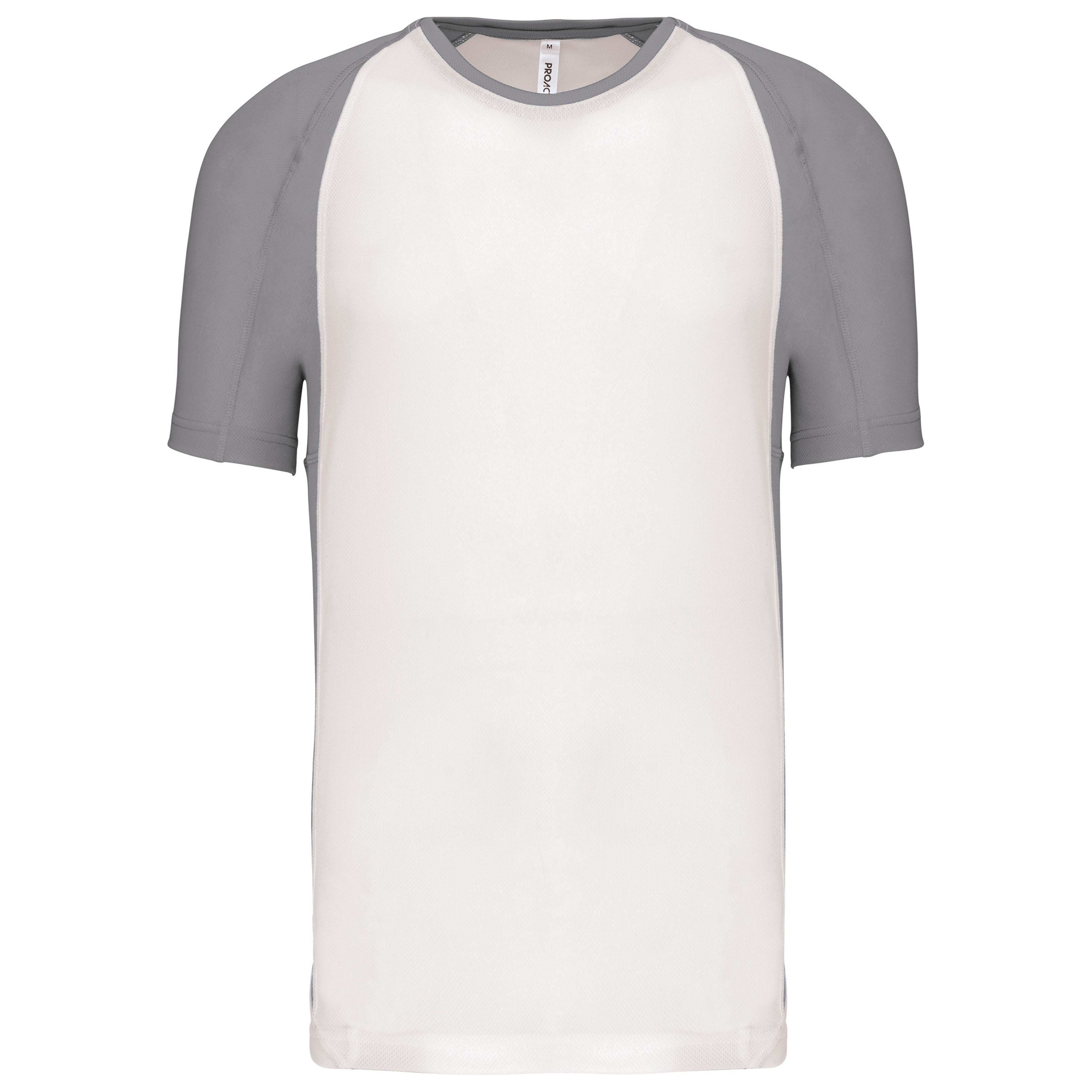Werbe-Sportshirt Bicolor Proact Unisex in White / Fine Grey