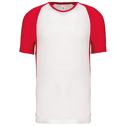 Werbe-Sportshirt Bicolor Proact Unisex in White / Red