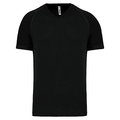 Sportshirt V-Neck Basic Man in Black