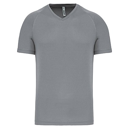 Sportshirt V-Neck Basic Man in Fine Grey