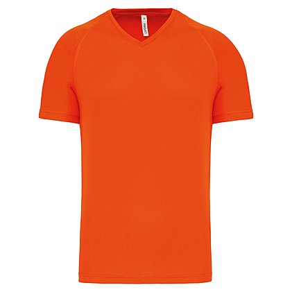 Sportshirt V-Neck Basic Man in Fluorescent Orange