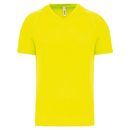 Sportshirt V-Neck Basic Man in Fluorescent Yellow