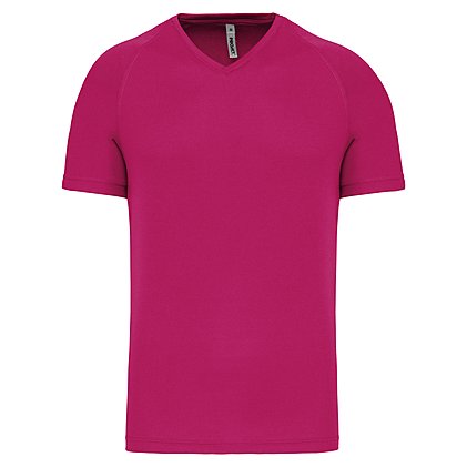Sportshirt V-Neck Basic Man in Fuchsia