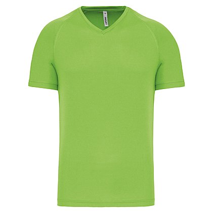 Sportshirt V-Neck Basic Man in Lime