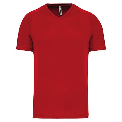 Sportshirt V-Neck Basic Man in Red