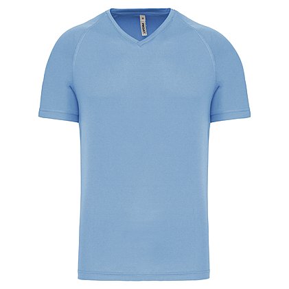Sportshirt V-Neck Basic Man in Sky Blue