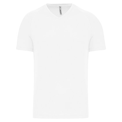 Sportshirt V-Neck Basic Man in White