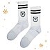 Werbe-Sportsocken beidseitig bedruckt mit einem Logo eingewebt
