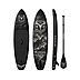 Schwarzes aufblasbares SUP-Board mit vollflächigem Wuiderer Design