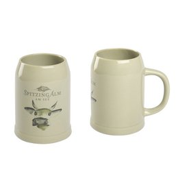 Werbe-Steinzeug-Bierkrug 0,5l mit Logodruck