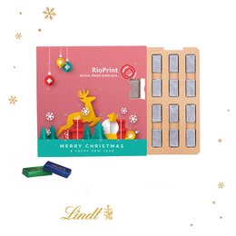 Adventskalender mit Papierblister zum herausziehen und individueller Werbefläche für die Vorderseite