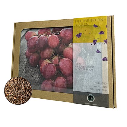 Traubenkernkissen inkl 4c Druck 26 x 19cm und Kartonverpackung