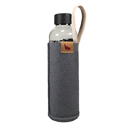 Art Bottle mit einer Schutzhülle aus recyceltem Filz