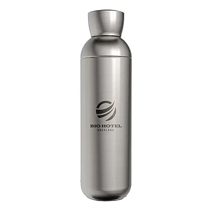 Werbe-Trinkflasche Zoda aus Edelstahl, Lasergarvur dunkel