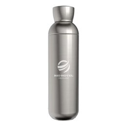 Werbe-Trinkflasche Zoda aus Edelstahl, Lasergarvur hell