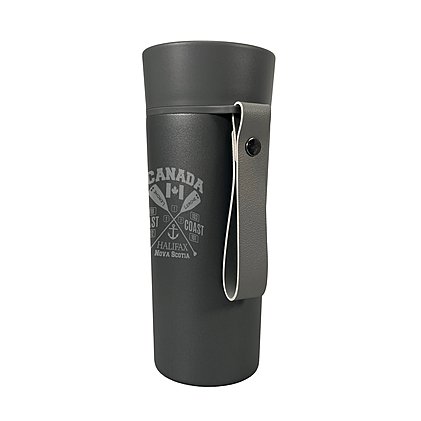 Werbe-Thermobecher Toronto mit Lasergravur in grau