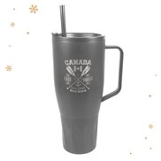 Werbe-Vakuum-Trinkbecher WEMBLEY XXL 900 ml-grau pulverbeschichtet