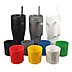 Thermobecher WEMBLEY XXL in schwarz, grau und weiß mit mix & match Manschette in sieben Farben, schwarz, grau, blau, grün, rot, gelb, weiß