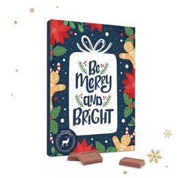 Adventskalender mit Papierblistern, die mit einer Lindt Schokolade gefüllt sind als weihnachtliches Werbemittel