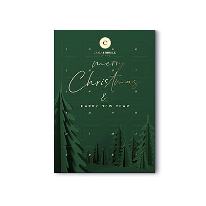 Schoko-Adventskalender mit individuell bedruckbarem Deckblatt