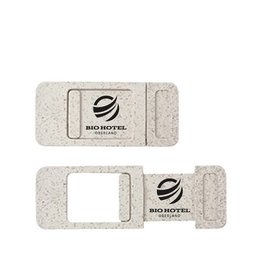 Werbe-Webcam-Cover aus Weizenstroh, Logoanbringung mit Digitaldruck