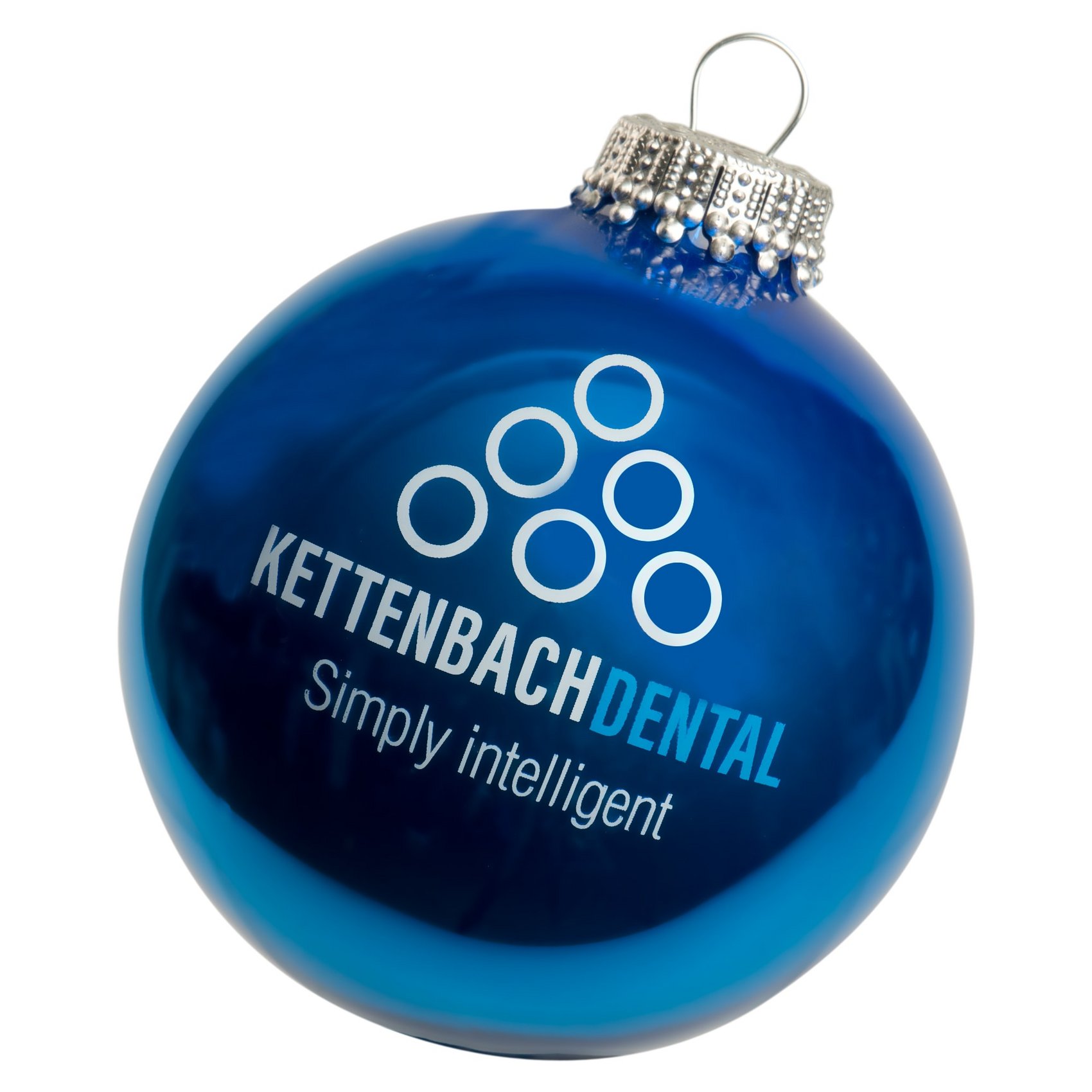 Werbe-Weihnachtskugeln 6 cm 1-fbg.Siebdruck o. Glitter