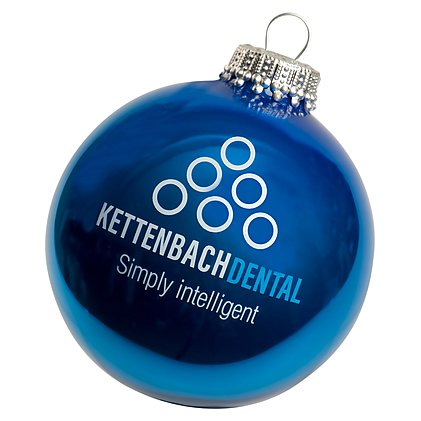 Werbe-Weihnachtskugeln aus Glas mit 2-farbigem Motivdruck