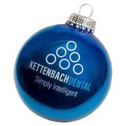 Werbe-Weihnachtskugeln aus Glas mit 2-farbigem Motivdruck