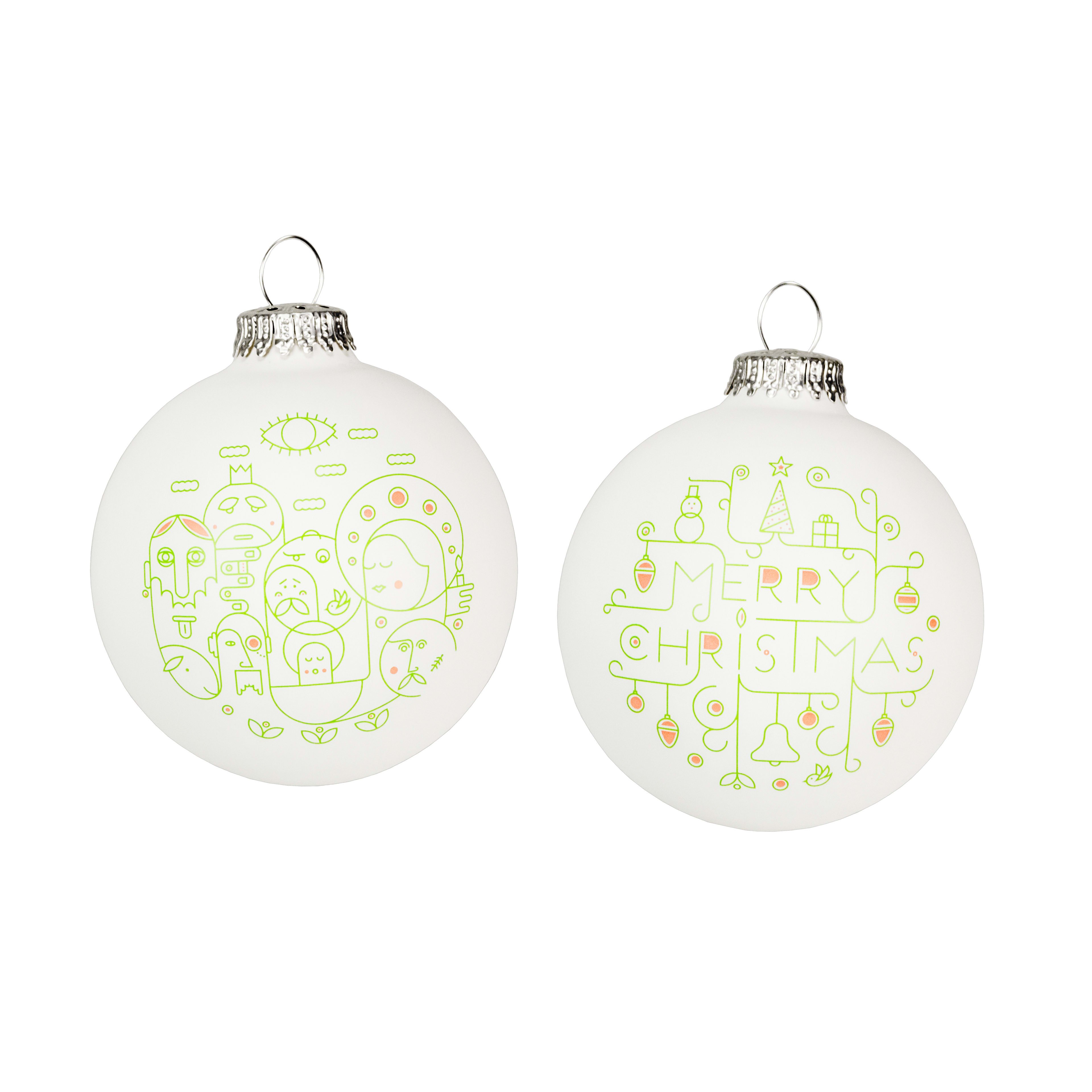 Werbe-Weihnachtskugeln 8cm 1-fbg. Siebdruck o. Glitter