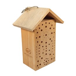 Werbe-Wildbienen-Hotel mit individueller Lasergravur