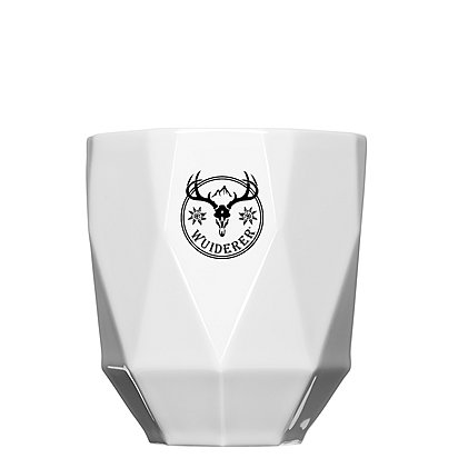 Werbe-Windlicht Form 199 mit Polygon-Struktur und Logodruck einfarbig